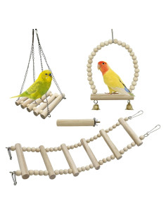 Juguetes para Aves LWINGFLYER - 4 Paquetes Naturales para Loros