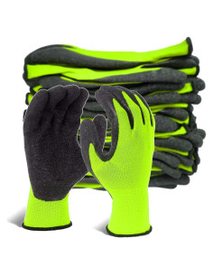 Guantes de Trabajo Evridwear Láticos Verdes 12 Pares Talla L