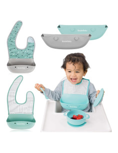 Baberos de Silicona Bazzle Baby con Recogedor - 2 Piezas