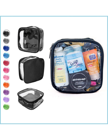 Bolsa de Aseo Transparente TSA 3-1-1 para Viajes - Negro
