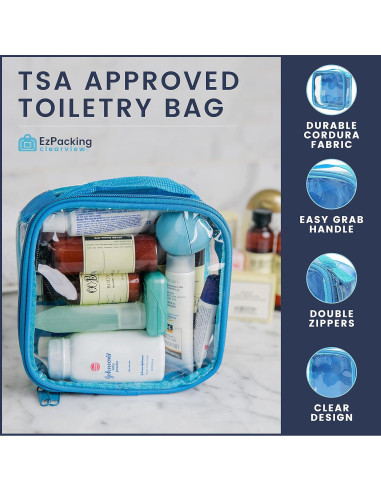 Bolsa de Aseo Transparente TSA 3-1-1 para Viajes - Negro