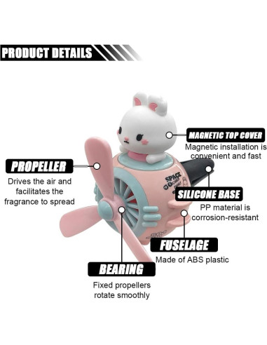 Ambientador de aire JOYCOURT Conejo Piloto Bonito para coche