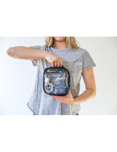 Bolsa de Aseo Transparente TSA 3-1-1 para Viajes - Negro