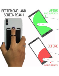 Soporte de Anillo para Teléfono Gecko GTT-G7 Negro Universal 2