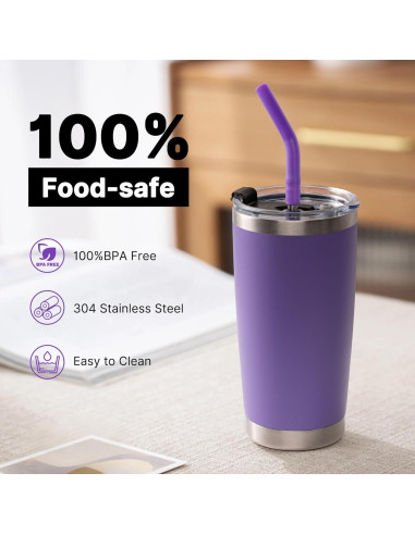 Popotes de Metal Reutilizables Lpaacat 20 oz con Silicona