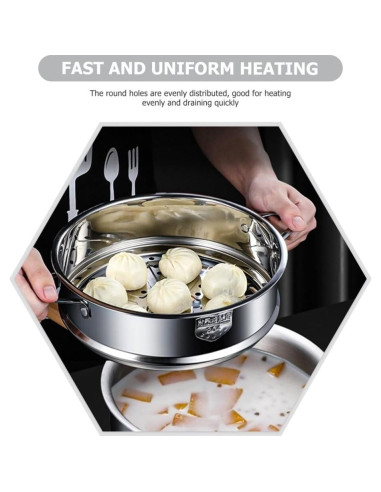 Cesta de Acero Inoxidable Kichvoe 23.6x22x7.7 cm para Cocción