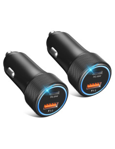 Cargador de coche USB C Eversame 38W 12V 2 paquetes carga rápida
