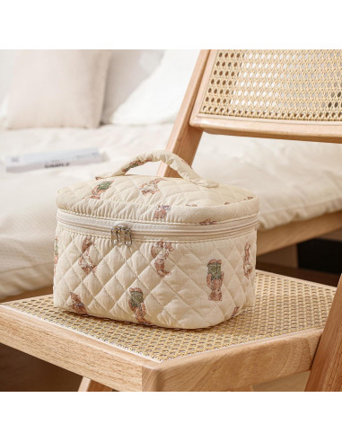 Juego de 2 Bolsas de Maquillaje Acolchadas Uekeboag Floral