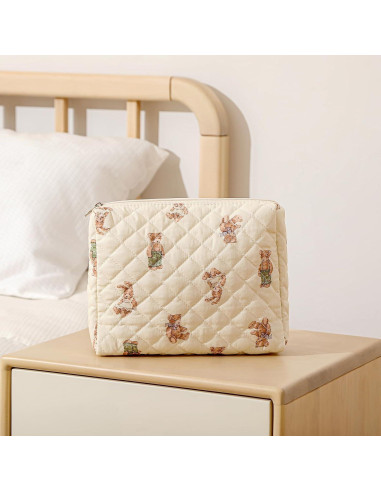 Juego de 2 Bolsas de Maquillaje Acolchadas Uekeboag Floral