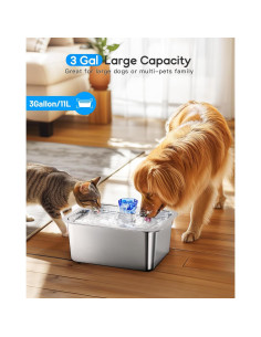 Fuente de Agua para Perros Grandes 11L Acero Inoxidable lesotc 2