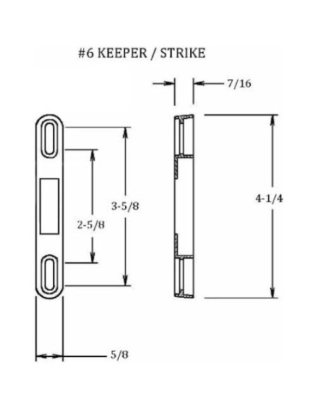 Cerradura de Mortaja FPL 3-45-S para Puerta de Vidrio Deslizante
