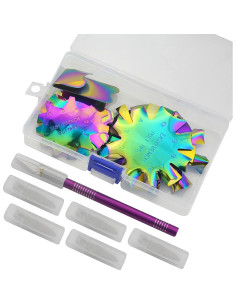 Kit 12 Cortadores de Uñas Francesas XINMEIWEN Arcoíris 2