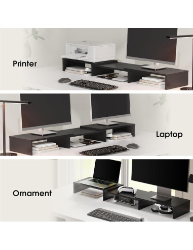 Soporte Doble para Monitor FITUEYES Ajustable 108 cm Negro