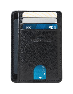 Portatarjetas de cuero premium KARAKORAM RFID - Negro 2