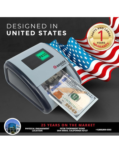 Detector de Billetes Falsos Cassida InstaCheck D-IC Gris
