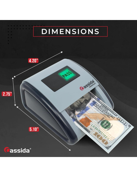Detector de Billetes Falsos Cassida InstaCheck D-IC Gris