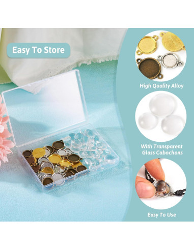 Set de Bandejas de Cabochón y Domos Transparentes Bestewelry