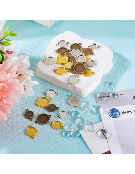 Set de Bandejas de Cabochón y Domos Transparentes Bestewelry