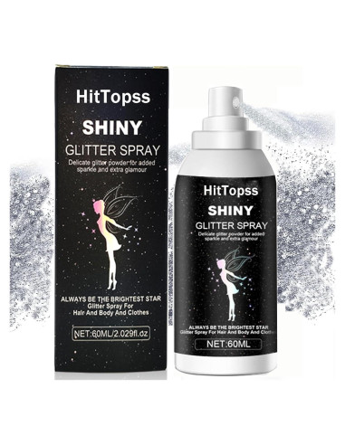 Spray Brillante para el Cuerpo HitTopss 60ml Plata - Maquillaje