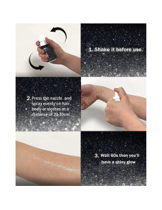 Spray Brillante para el Cuerpo HitTopss 60ml Plata - Maquillaje 2