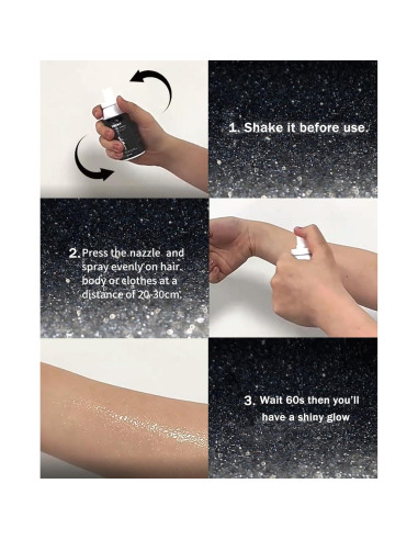 Spray Brillante para el Cuerpo HitTopss 60ml Plata - Maquillaje