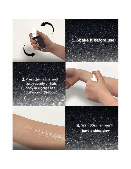 Spray Brillante para el Cuerpo HitTopss 60ml Plata - Maquillaje