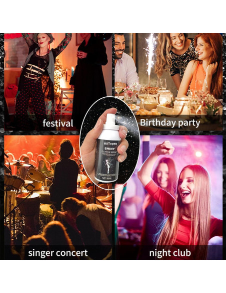 Spray Brillante para el Cuerpo HitTopss 60ml Plata - Maquillaje