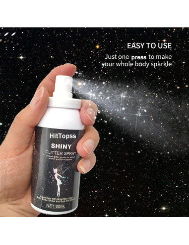 Spray Brillante para el Cuerpo HitTopss 60ml Plata - Maquillaje