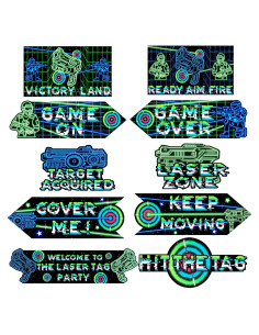 Carteles Direccionales de Fiesta Laser Tag 20 Piezas SamPartyShop