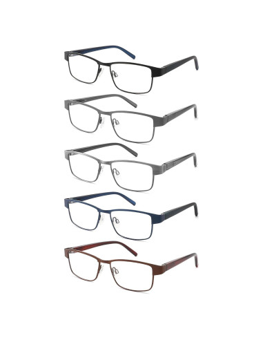 Paquete de 5 Gafas de Lectura RDGNBU para Hombres con Filtro UV400