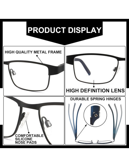 Paquete de 5 Gafas de Lectura RDGNBU para Hombres con Filtro UV400