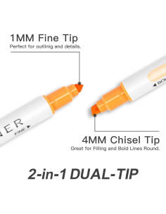 Marcadores Fluorescentes HANKU 12 Colores Pastel Doble Punta 2