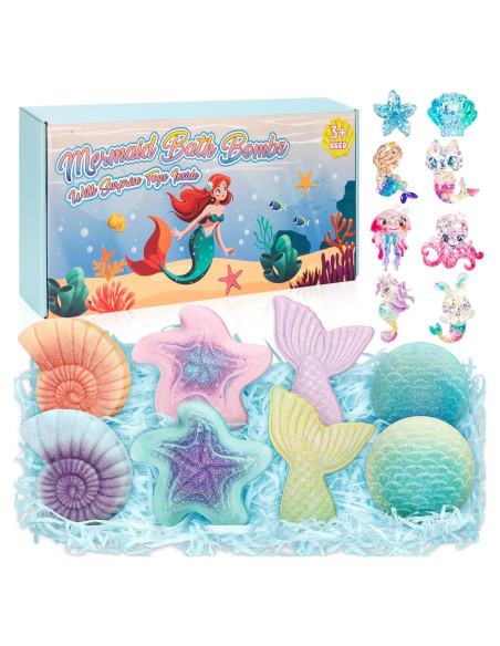 8 Bombas de Baño de Sirena Shangcai con Juguetes Sorpresa