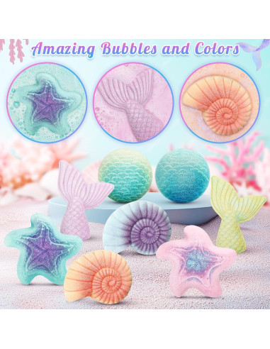 8 Bombas de Baño de Sirena Shangcai con Juguetes Sorpresa