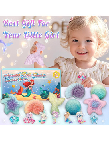 8 Bombas de Baño de Sirena Shangcai con Juguetes Sorpresa