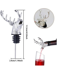 Vertedor de Vino Sdjdhej Cabeza de Ciervo Aleación Zinc 11.5cm 2