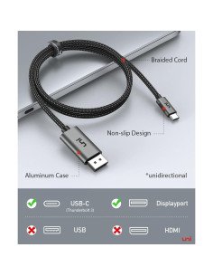 Cable USB C a DisplayPort uni 3FT 4K@60Hz Unidireccional 2