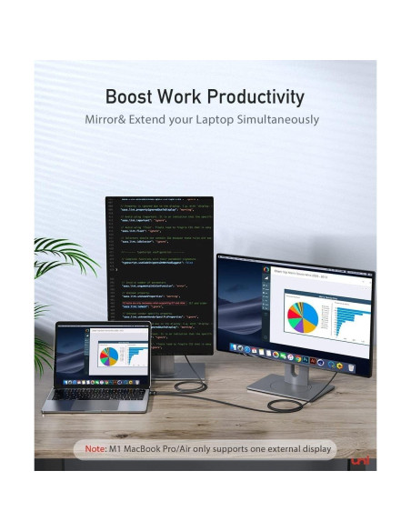 Cable USB C a DisplayPort uni 3FT 4K@60Hz Unidireccional