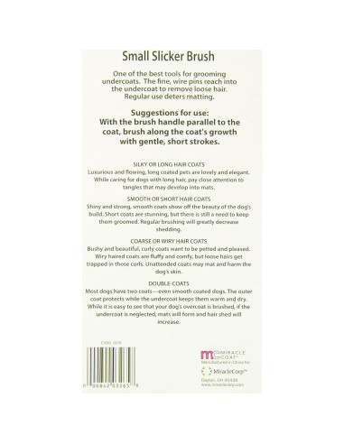 Cepillo Slicker Pequeño Miracle Care para Perros y Gatos