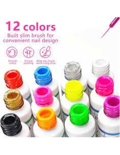 Juego de Gel Liner Eodci 12 Colores para Arte de Uñas 2