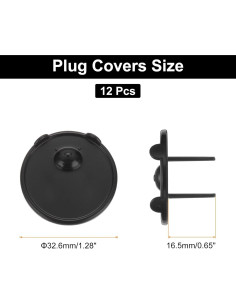 Cubiertas de Enchufe de Seguridad MECCANIXITY 12 Piezas Negro 2