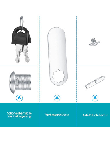 Cerradura Cam de Gabinete HexinYigjly 16mm 6 Piezas Llaves Diferentes