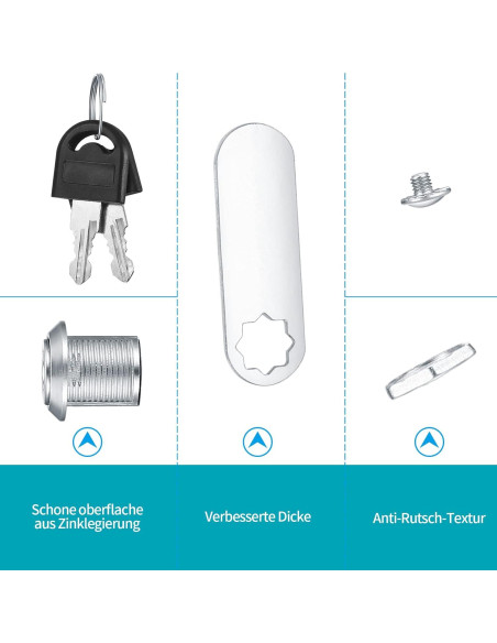 Cerradura Cam de Gabinete HexinYigjly 16mm 6 Piezas Llaves Diferentes