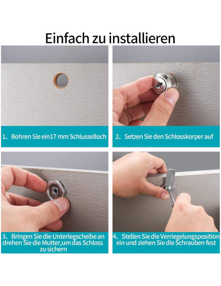 Cerradura Cam de Gabinete HexinYigjly 16mm 6 Piezas Llaves Diferentes