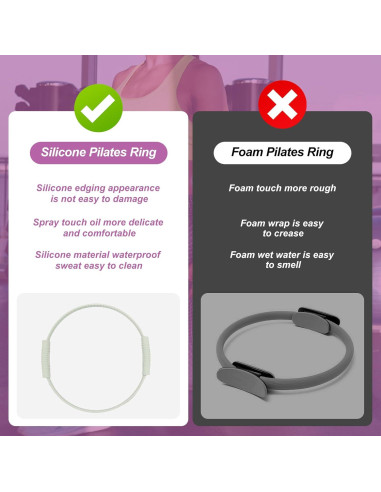 Anillo de Pilates Lankerdoo 34.3 cm Silicona para Yoga