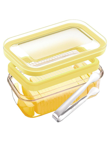 Cortador de Mantequilla Hermético Leqi 0.45L con Pinzas Acero Inoxidable