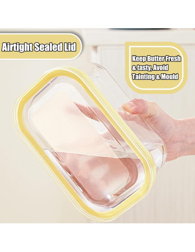 Cortador de Mantequilla Hermético Leqi 0.45L con Pinzas Acero Inoxidable