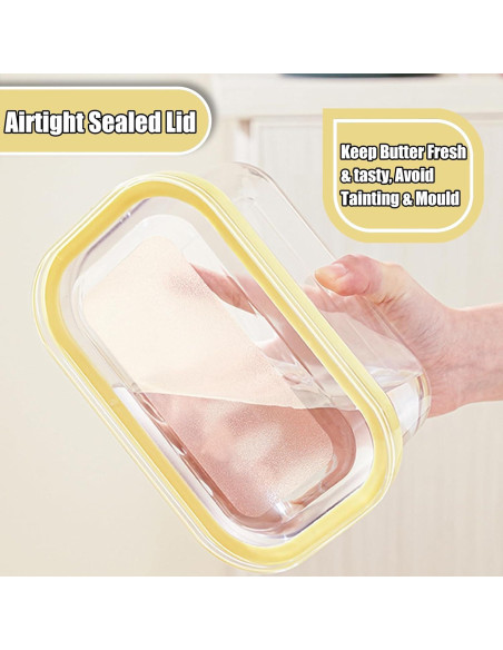 Cortador de Mantequilla Hermético Leqi 0.45L con Pinzas Acero Inoxidable