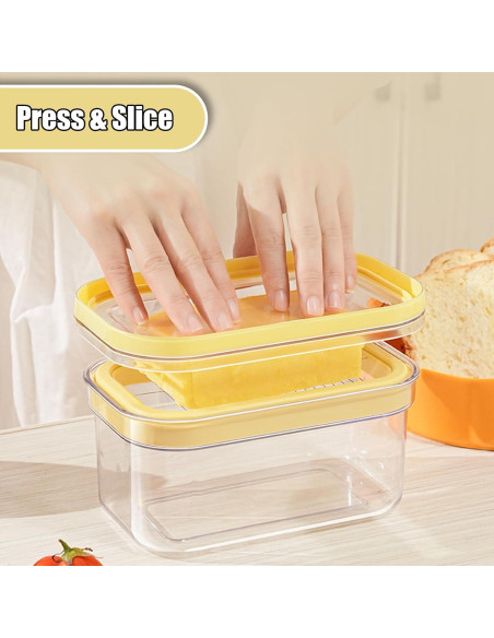 Cortador de Mantequilla Hermético Leqi 0.45L con Pinzas Acero Inoxidable