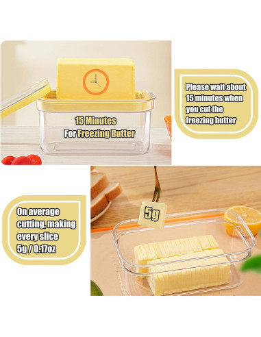 Cortador de Mantequilla Hermético Leqi 0.45L con Pinzas Acero Inoxidable